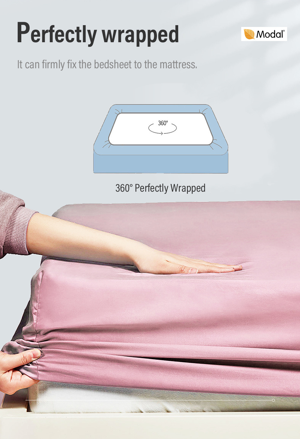 Modal High-end Fitted Bedsheet Set-7